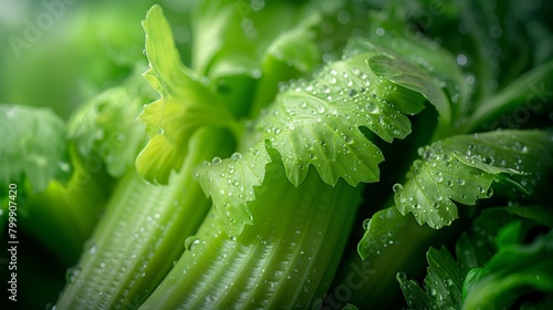 Celery close up macro healthy background