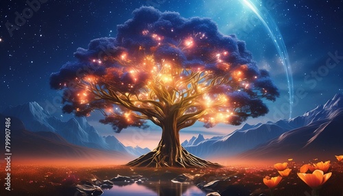 Illuminate the majesty of the tulip tree in a digital masterpiece."