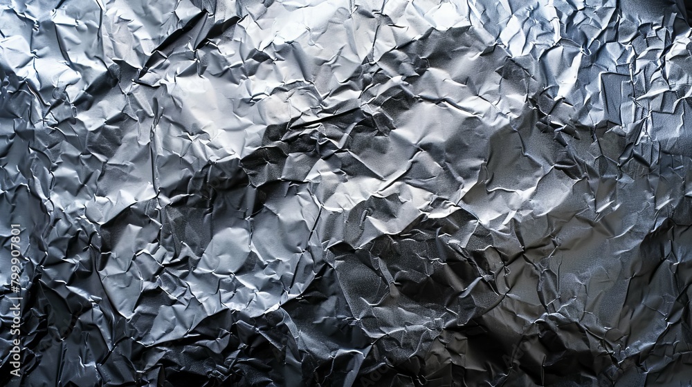 Crumpled foil texture with metallic intricacies