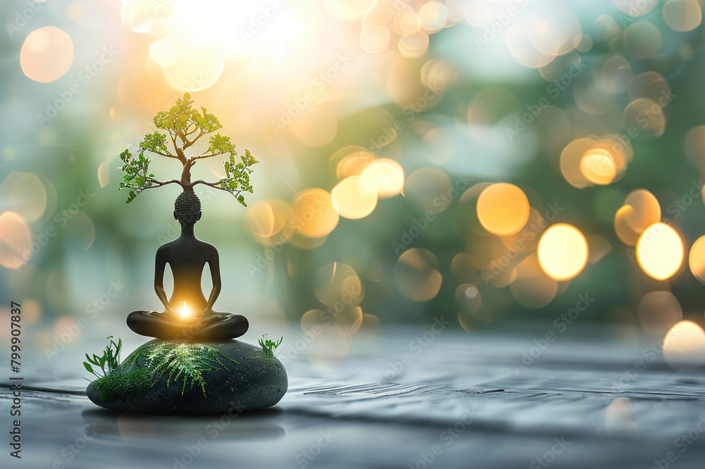 Mindfulness, human and abstract environmental mockup for meditation, zen and ecosystem. Mindfulness, human and abstract environmental mockup for meditation, zen and ecosystem.