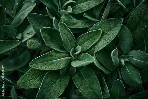 Wallpaper Mural green sage leaves background Torontodigital.ca