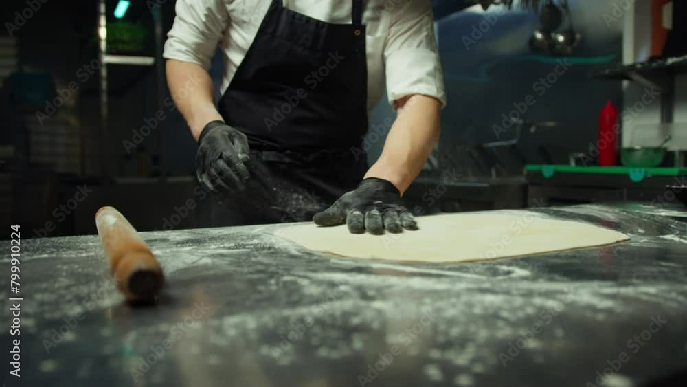 Chef Is Preparing Raw Egg Puff Pastry In The Kitchen Of A Luxurious Restaurant Chef Is Preparing Raw Egg Puff Pastry In The Kitchen Of A Luxurious Restaurant