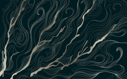 Abstract shapes  line shin lines wallpaper . Hand drawn smoke illustration. Ink painting hair style composition.