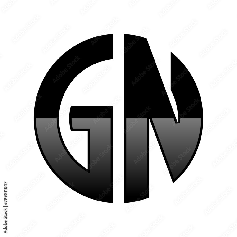 Initial GN Logo in a Cirle Shape Initial GN Logo in a Cirle Shape