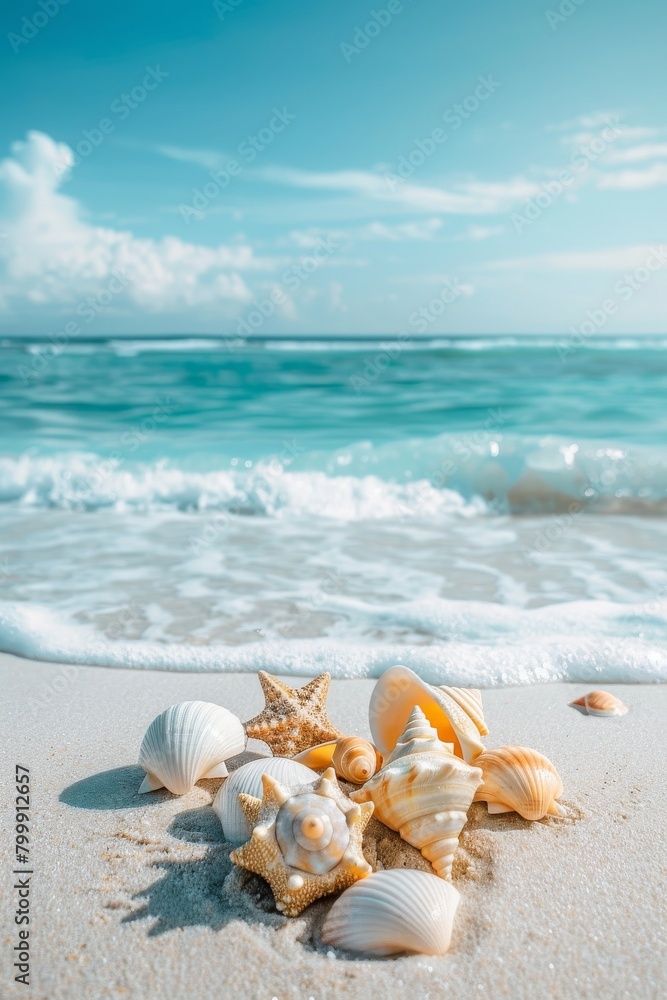 beach with seashells beach with seashells