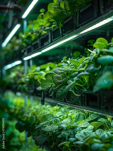 Modern vertical farms that specialize in mass-producing vegetables in a carefully controlled environment © Brian Carter