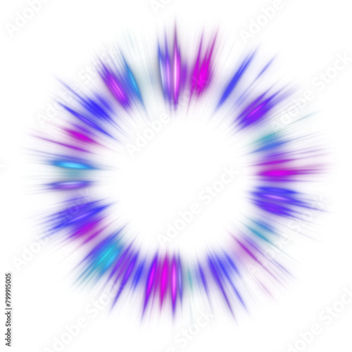 purple and blue glowing radial rays flare ring frame