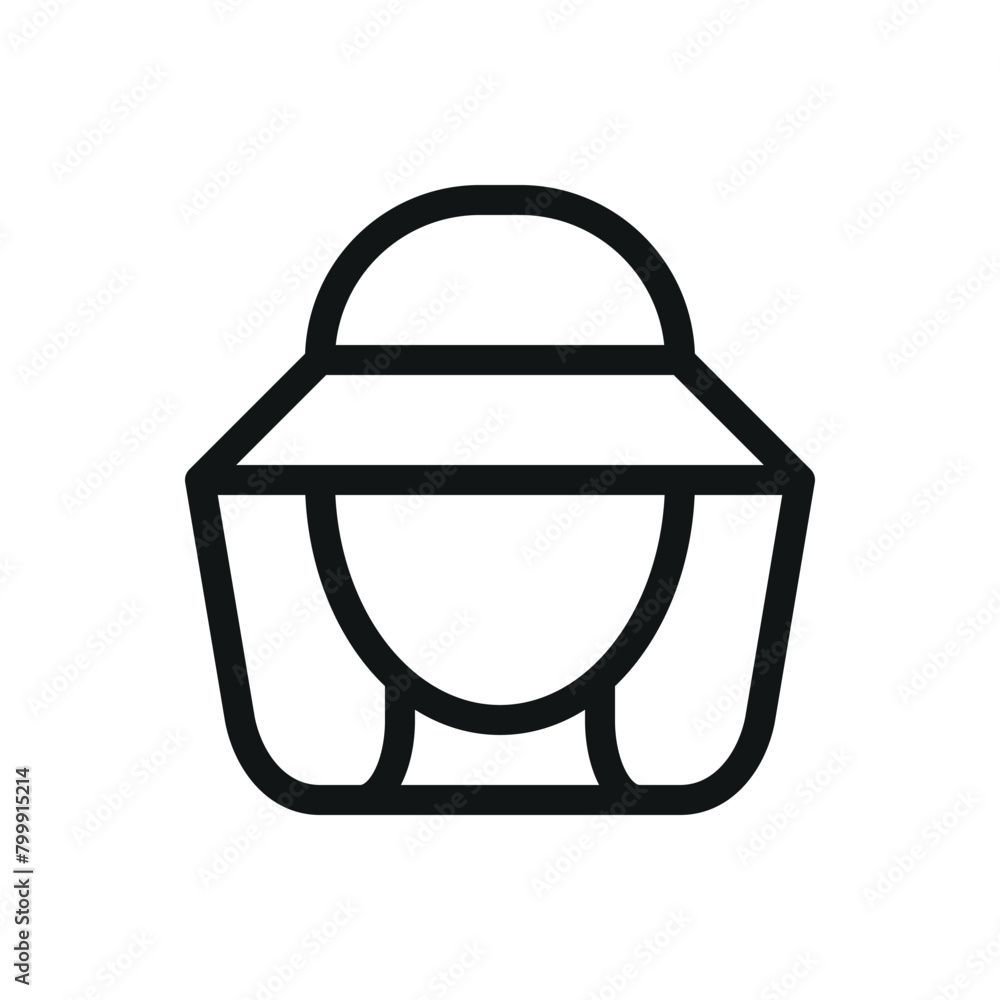 Beekeeper hat isolated icon, beekeeping vector symbol with editable stroke Beekeeper hat isolated icon, beekeeping vector symbol with editable stroke
