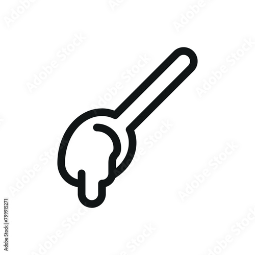 Honey spoon isolated icon, syrup spoon vector symbol with editable stroke
