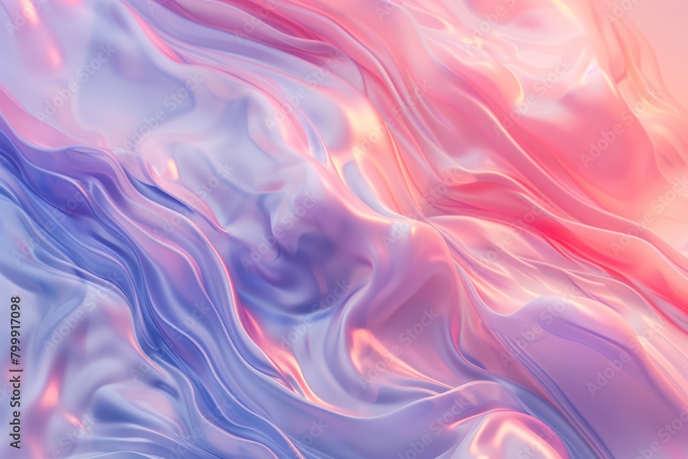Obraz premium Vibrant fluid waves in pink and blue with a silky texture