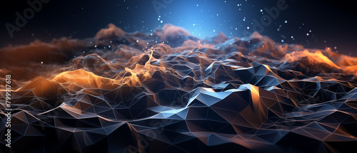 3d illustration visualized abstract cryptocurrency background.