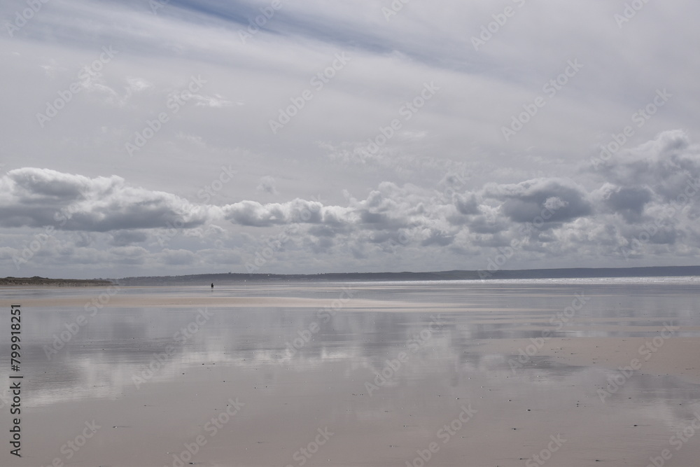 the reflections on saunton sands as far as you can sea