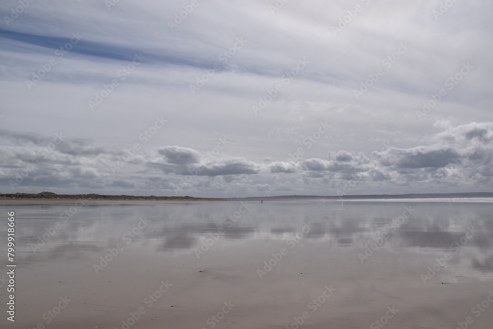 the reflections on saunton sands as far as you can sea