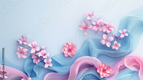 Abstract background with a pink and blue color gradient photo