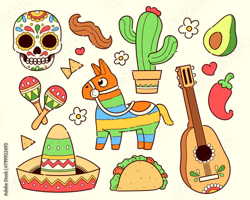 Mexican Doodle Elements