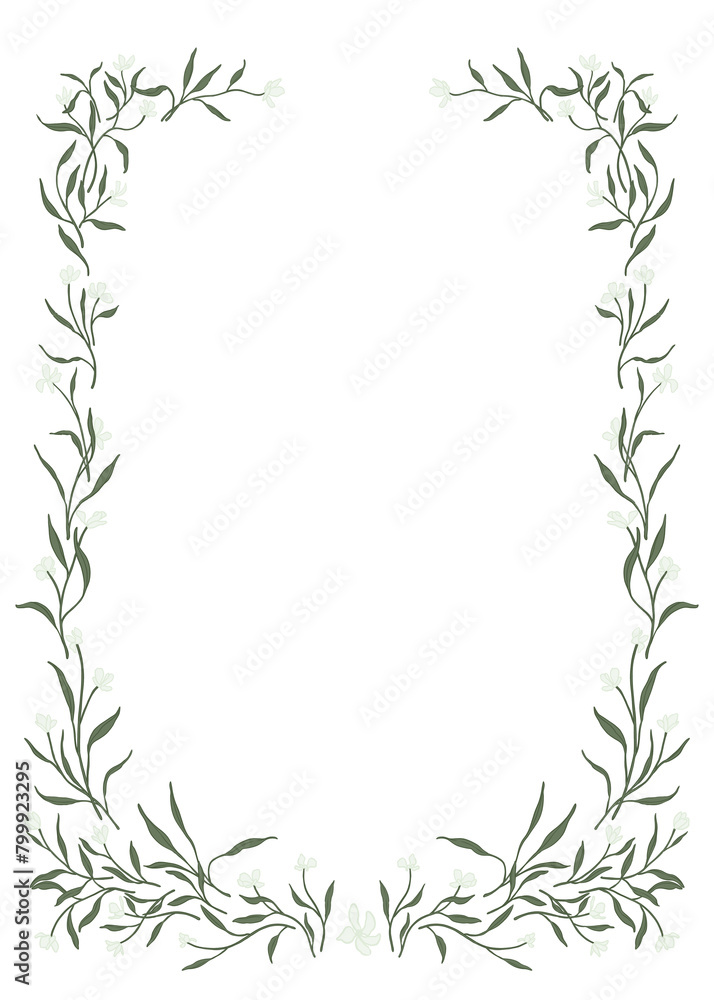 Frame of botanical with floral