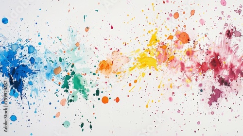 white background with colorful splashes of paint, theme of creativity and school