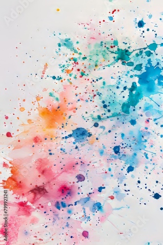 white background with colorful splashes of paint, theme of creativity and school