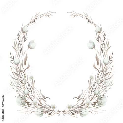 Wreath of botanical with floral