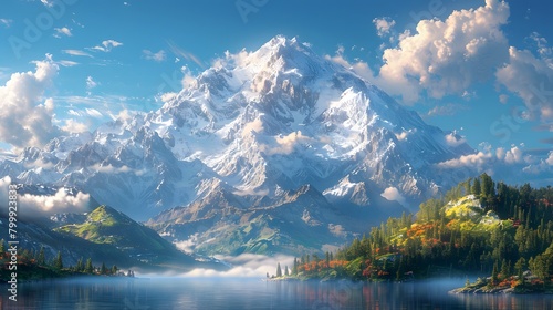 the heights of nature's grandeur and seize the beauty of snow-capped peaks photo