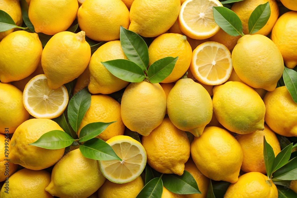 background of lemons.top view