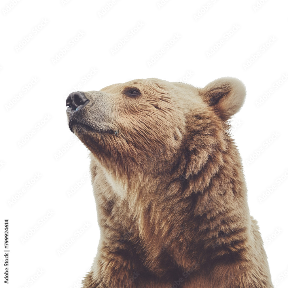 Obraz premium Brown Bear lift head and turn slightly to the side