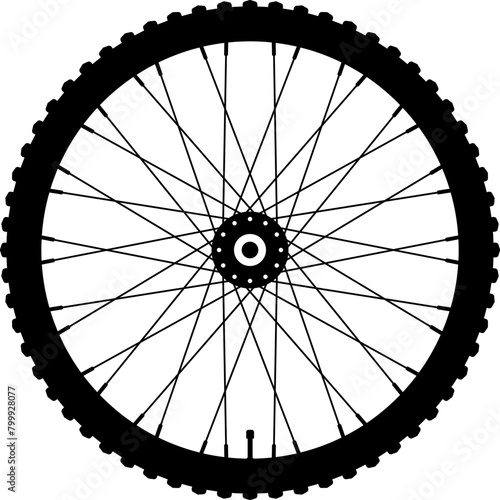 Realistic 3d bicycle wheels. Bike rubber tyres, metal spokes and rims. Fitness cycle, sport, road, touring, mountain bike tyre. Bicycle wheel symbol. Valve. Motor Bike. Vector illustration