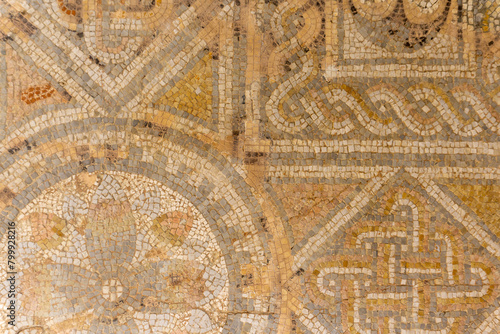 Close-up of a Roman mosaic. The Palacio de los Páez de Castillejo, Cordoba, Andalusia, Spain. photo