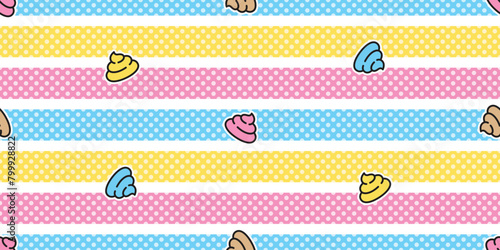 Poo seamless pattern polka dot cartoon vector doodle toilet gift wrapping paper scarf isolated repeat wallpaper tile background illustration design