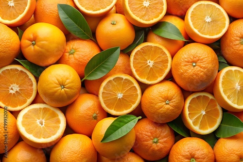 background of oranges.top view