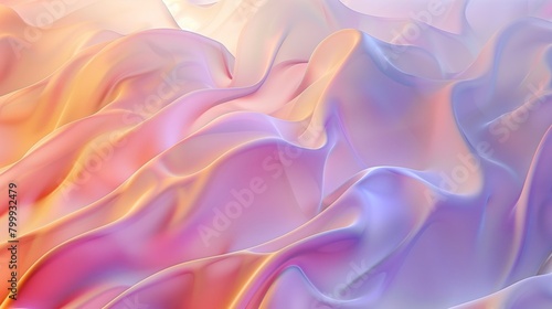 Abstract image depicting undulating colorful satin textures in pink, orange, and blue hues.