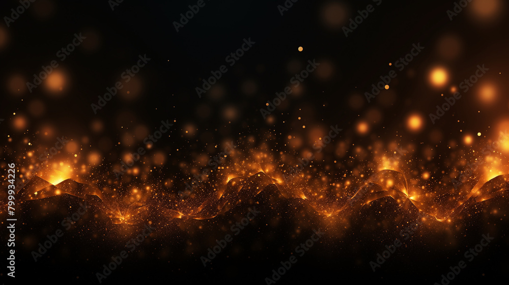 Obraz premium Sparkling Gold Dust Waves, Magical Glitter, Festive Background with Copy Space