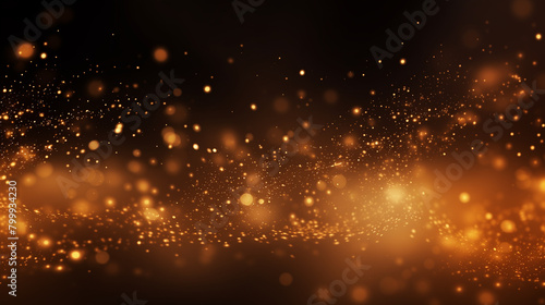 Warm Bokeh Lights, Festive Golden Background, Abstract Holiday Glow
