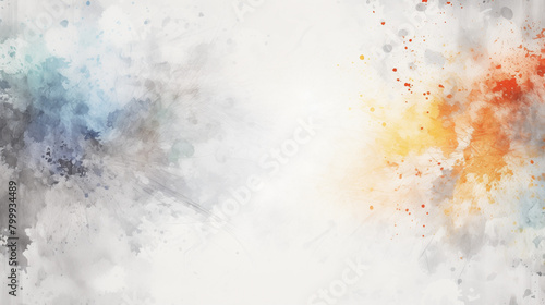 Explosive Watercolor Background, Dynamic Splatter, Cool and Warm Tones with Copy Space