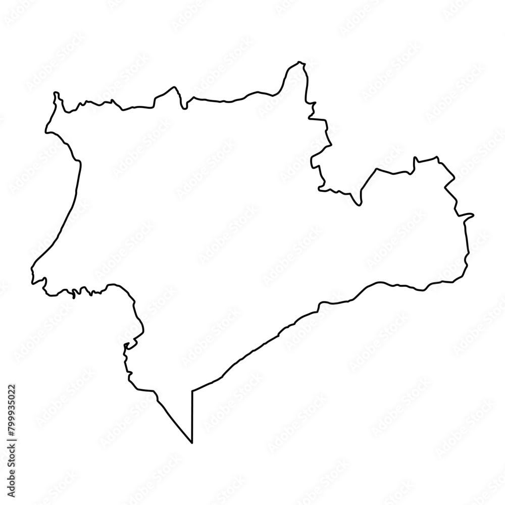 Souss Massa region map, administrative division of Morocco. Vector illustration.