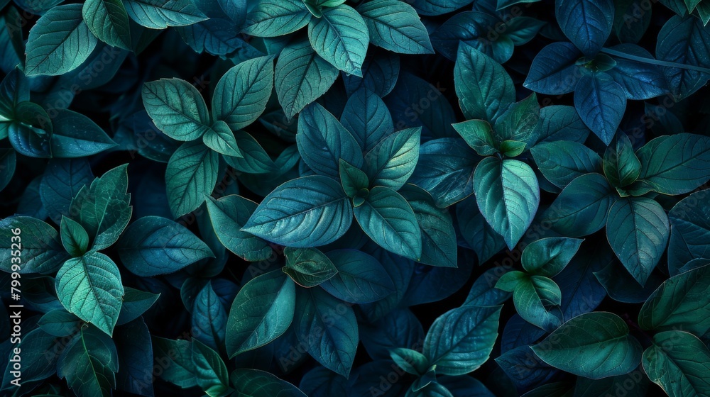 leaves texture background, dark green leafs pattern