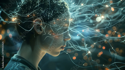 a world where brain-computer interfaces allow people to communicate telepathically, revolutionizing interpersonal communication and human-machine interaction.