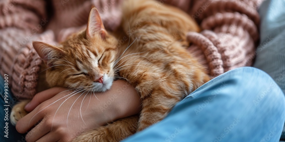 custom made wallpaper toronto digitalperson dozing with a cat curled up on their lap