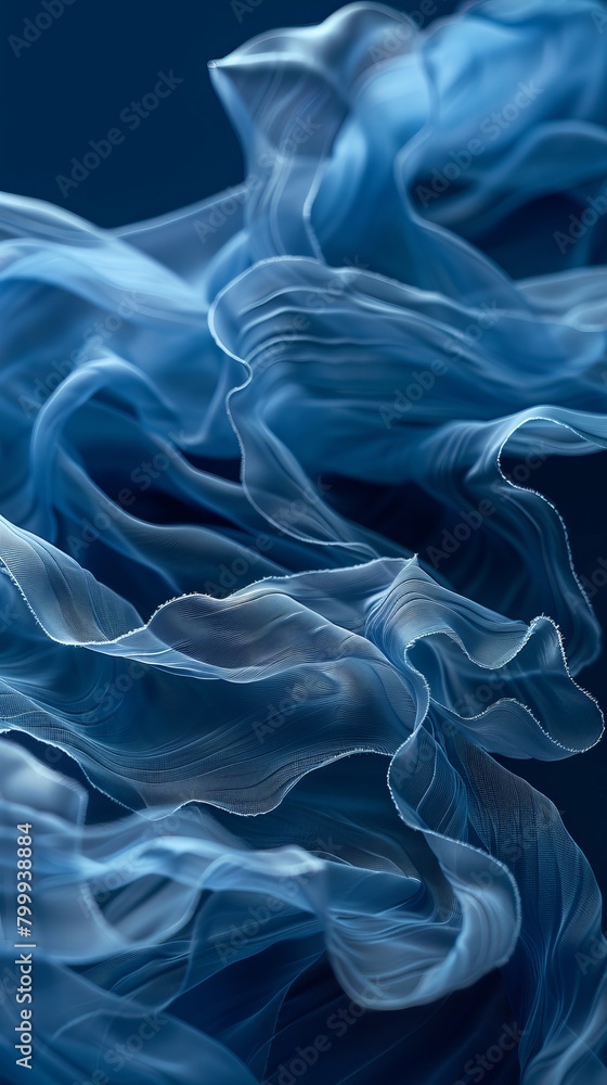 Floating blue fabric Floating blue fabric