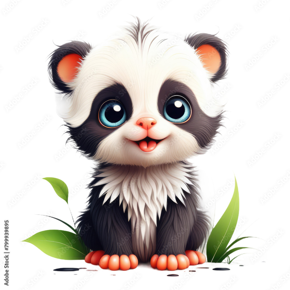 cartoon panda illustration in a cute style cartoon panda illustration in a cute style
