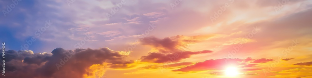 Naklejka premium sunset sky and clouds