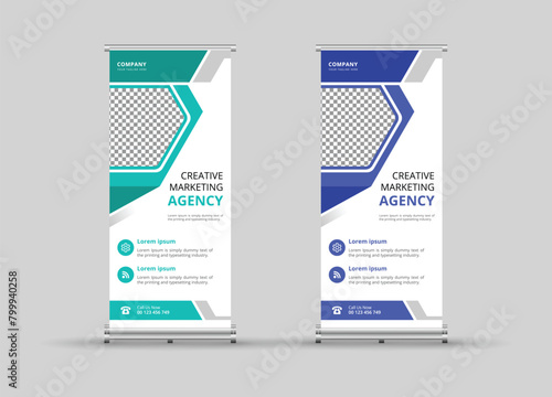 Corporate creative modern corporate business standee x rollup pullup rollup banner design, display, x-banner