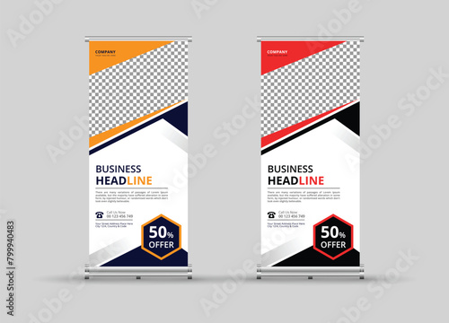 Corporate creative modern corporate business standee x rollup pullup rollup banner design, display, x-banner