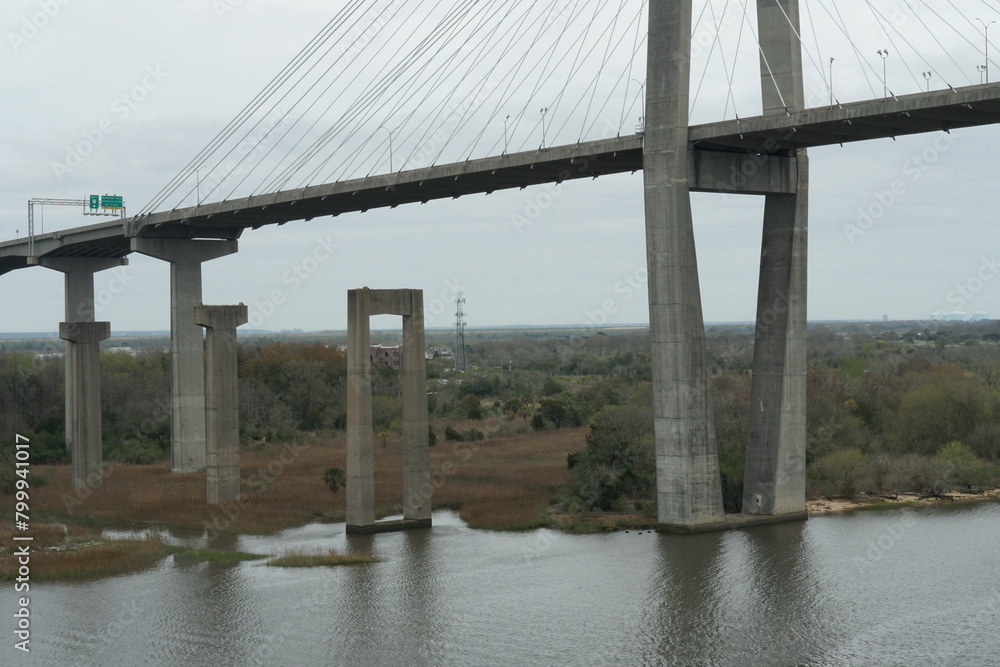 Abutment of cablestayed Talmadge Memorial Bridge is a bridge in the United States spanning the
