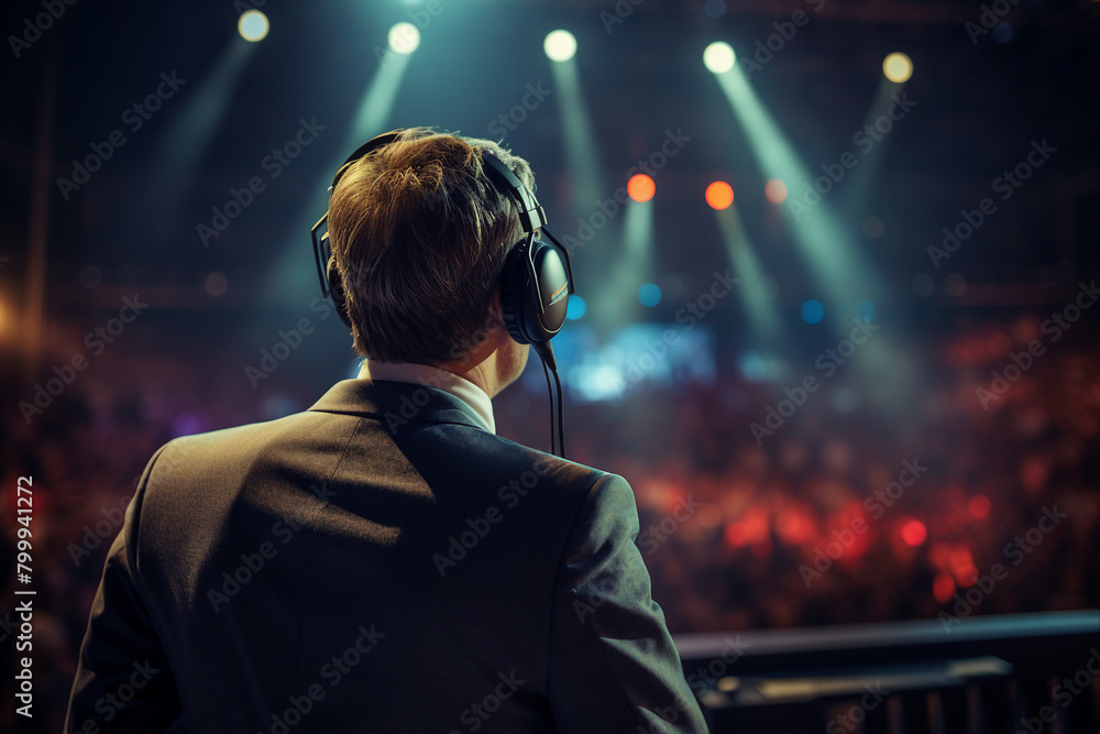 Generative AI composition image Exited motivational speaker on stage Diversity Success Leadership concept performance Generative AI composition image Exited motivational speaker on stage Diversity Success Leadership concept performance