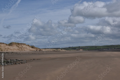 the large beach of Saunton sands giving the effect of a desert in the uk