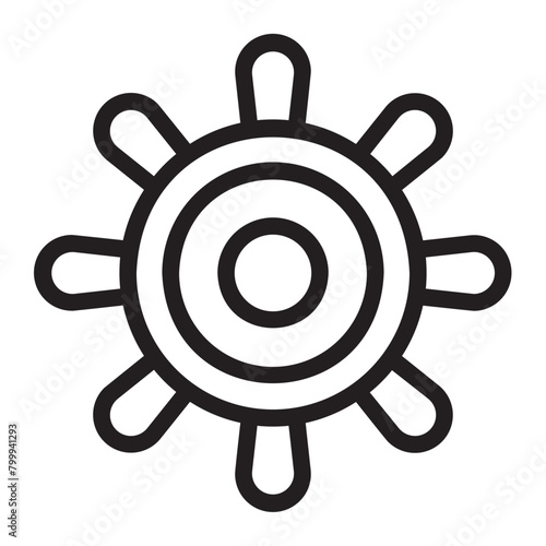 steering wheel line icon