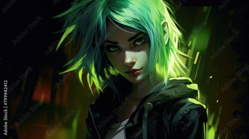 Vibrant Anime-Inspired Portrait Vibrant Anime-Inspired Portrait