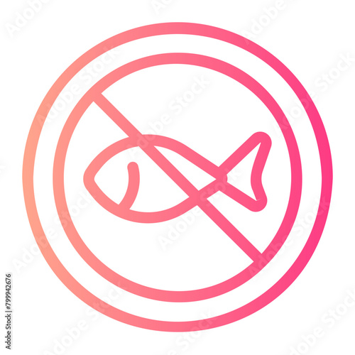 no fishing gradient icon