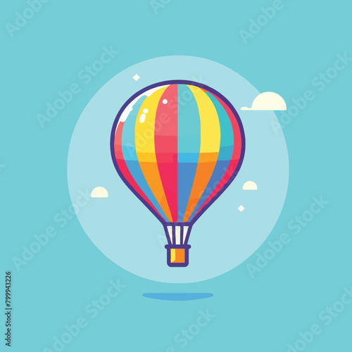 cute colorful hot air balloon cartoon illustration